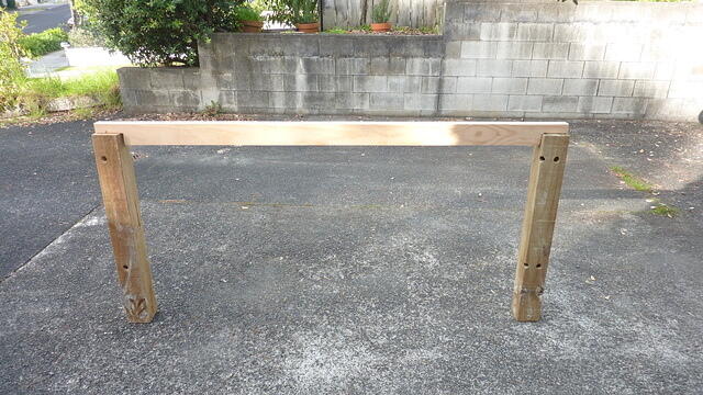 Barrier plank on posts square
