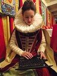 Katherina Weyssin, with laptop